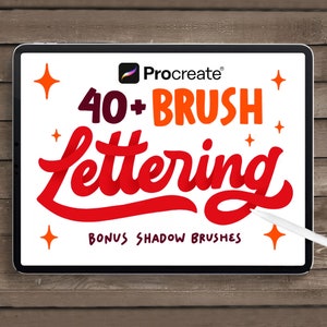 40+ Procreate Lettering Brushes, Procreate Calligraphy Brush, Procreate Brush texture, Lettering Brush Procreate
