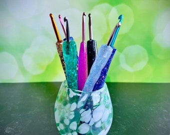 Custom, Made-to-Order, Beautiful Resin Crochet Hooks