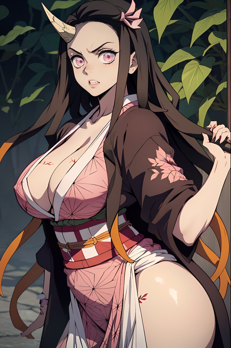 Sexy Anime, 42 Exclusive Images of Sexy Anime Nezuko, Realistic digital art Direct Download Kimetsu no Yaiba. image 2