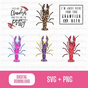 Crawfish Design Bundle Digital File Svg Png DIY File for Sublimation | DTF Transfer | Vinyl Decal Crawfish Boil Design