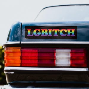 Rainbow LGBITCH Bumper Stickers, Fun Car Decal, LGBTQ+ Pride Accessories, Sassy Vehicle Stickers, Gay Humor Decoration