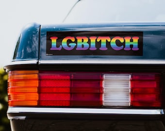 Rainbow LGBITCH Bumper Stickers, Fun Car Decal, LGBTQ+ Pride Accessories, Sassy Vehicle Stickers, Gay Humor Decoration
