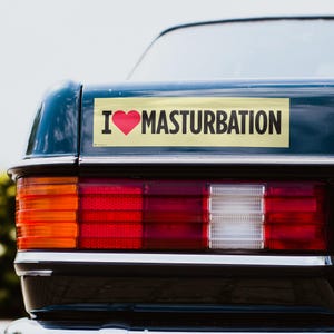 Funny Bumper Stickers, I &lt;3 Masturbation Car Decal, Humorous Auto Accessories, Novelty Gifts for Friends, Lighthearted Self-Love