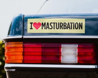 Funny Bumper Stickers, I &lt;3 Masturbation Car Decal, Humorous Auto Accessories, Novelty Gifts for Friends, Lighthearted Self-Love