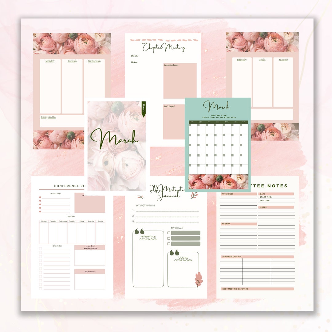 Floral Color Planner-inspirational Sisterhood-motivation Planner-floral ...