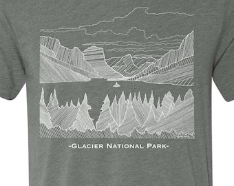 T-shirt Parc national des Glaciers Montana Monoline
