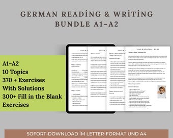 German Reading & Writing Bundle A1–A2