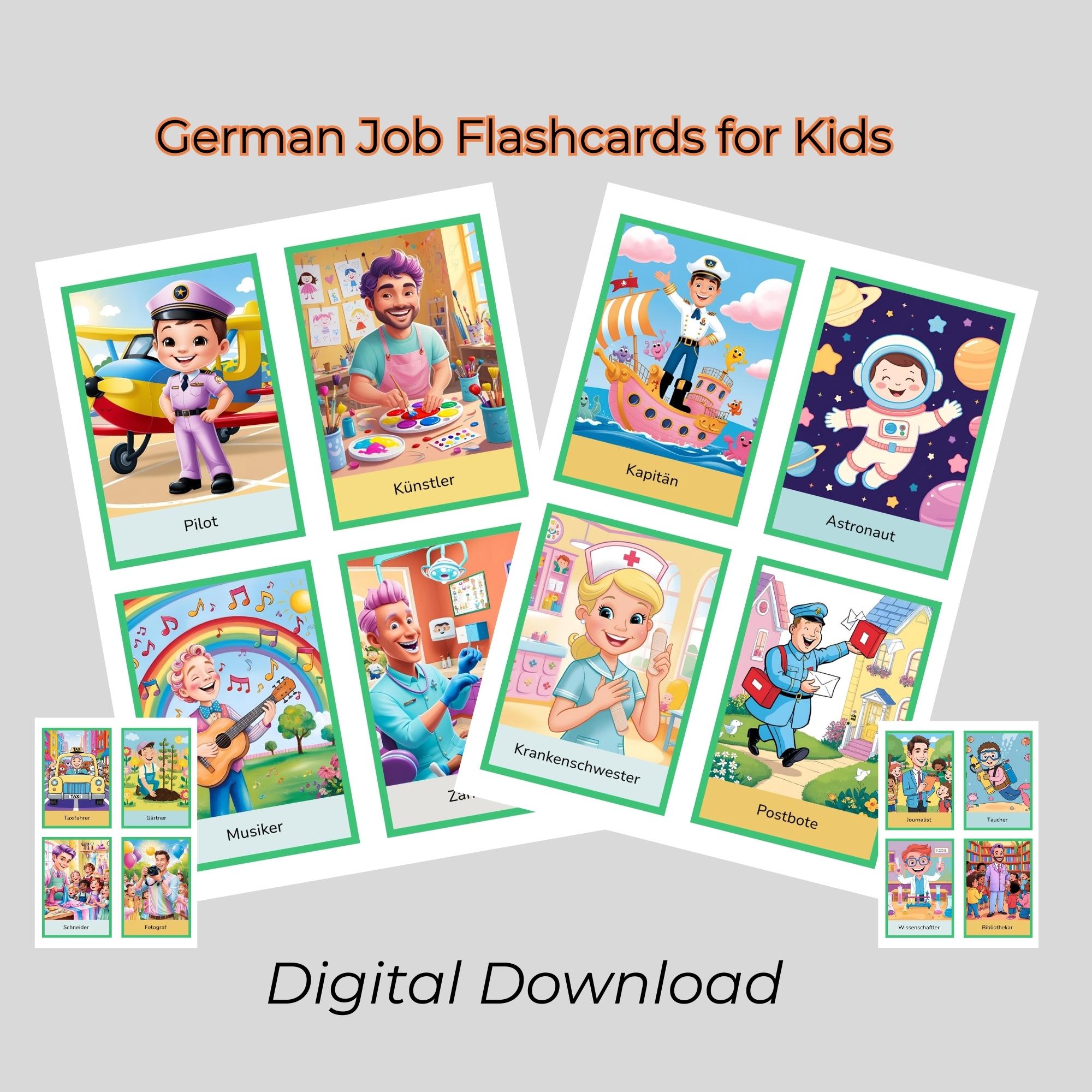 Professions Flashcards for Kids – German Job Flashcards for Kids ...