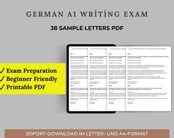 A1 German Writing: 38 Sample Letters (PDF) | Letters for Exam Preparation