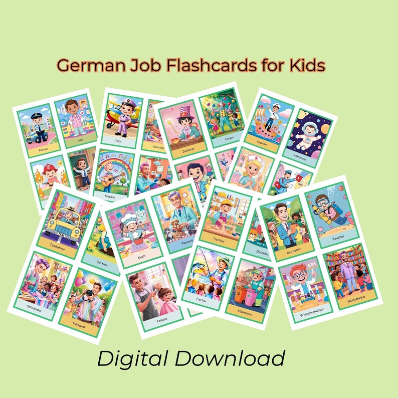 Professions Flashcards for Kids – German Job Flashcards for Kids ...