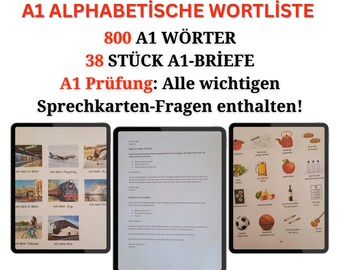 A1 Duitse woordenschatlijst | 2500 voorbeeldzinnen | Leerboek in PDF-formaat