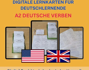 A2 German Verb Cards – 300 German verbs with English translations and example sentences