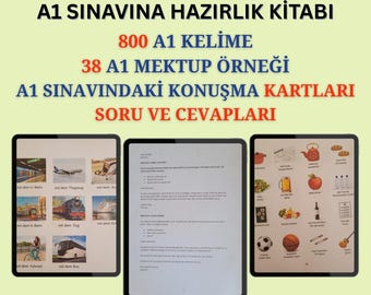 Almanca A1 Sınavına Hazırlık Kitabı - Mektup Örnekleri Ve Kart Soruları