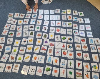 80 flashcards for children - learning letters with pictures - German alphabet cards - preschool & primary school