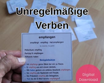 Irregular German Verbs – 176 PDF Flashcards with Example Sentences – Digital German Learning
