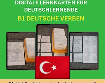 B1 German Verb Flashcards – 820 cards with examples, tenses & cases