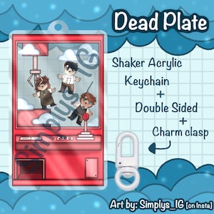 Dead Plate Keychain | Rody, Vincent, and Manon | Double-Sided Acrylic Shaker Keychain (charm) | Fanmade
