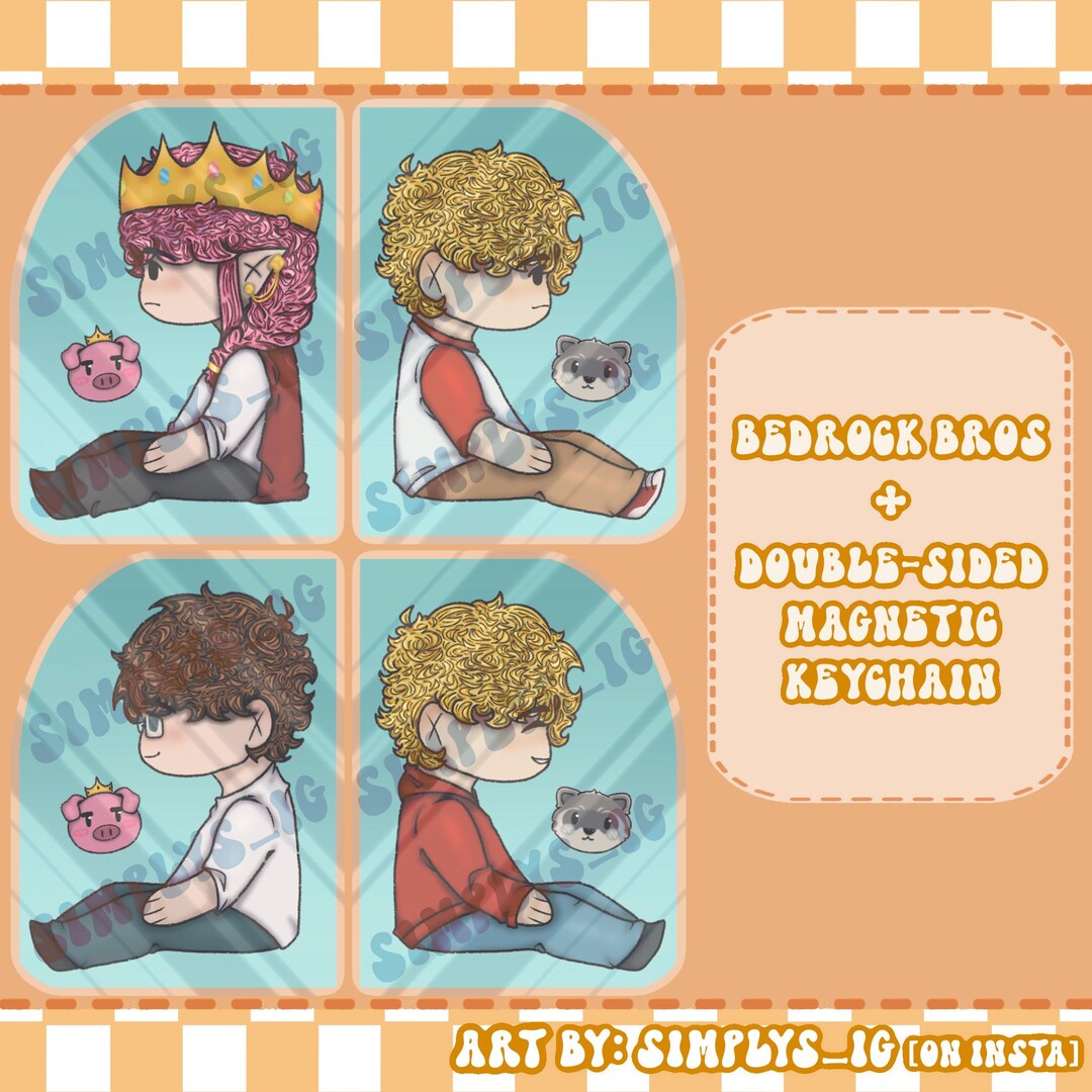 DSMP Bedrock Bros Magnetic Keychain | Tommyinnit and Technoblade ...