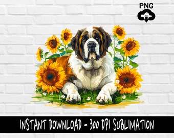 Saint Bernard PNG, Saint Bernard  Dog PNG for Shirt, Tumbler, Mugs and more, Instant Download