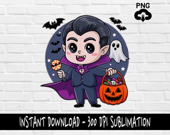 Cute Vampire PNG, Halloween Vampire PNG for Shirt, Tumbler, Mugs and more, Instant Download
