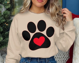 Huella de pata de corazón PNG, camisetas, pata de perro, pata de gato, regalo para amantes de las mascotas, pata de animal, regalo de San Valentín, pata de corazón de amor, regalos para dueños de perros