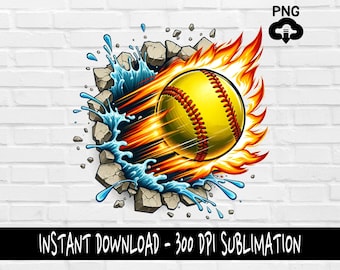 Softball PNG, Softball PNG for Shirt, Tumbler, Mugs and more, Instant Download
