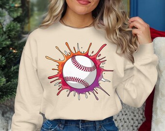 Baseball PNG, Bunte Baseball Clipart, Splash Baseball Kunst, Sportwandkunst, Baseball Dekor, Baseball Illustration, digitaler Download