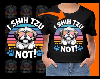 Shih Tzu, no es gracioso, PNG, uso comercial gratuito, descarga instantánea
