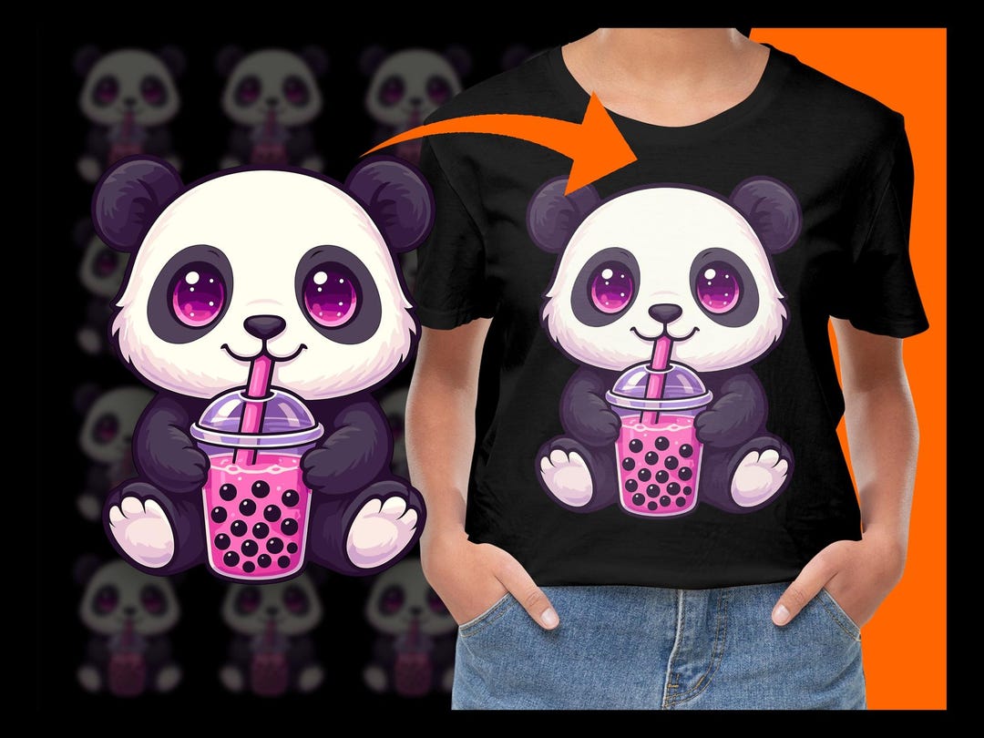 Cute Panda Drinking Boba Bubble Tea PNG, Free Commercial Use, Instant ...
