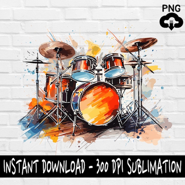 Drums PNG, Drums PNG for Shirt, Tumbler, Mugs and more, Instant Download
