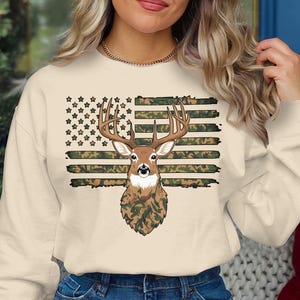 Deer Head PNG, American Flag, Hunting, Camouflage, Wildlife Art, Digital Download, Forest, Nature, Outdoor Decor, Printable