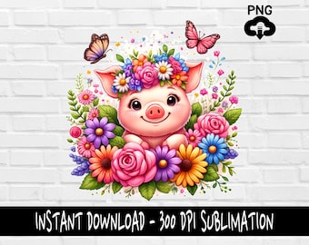 Baby Cute Pig PNG, Pig PNG for Shirt, Tumbler, Mugs and more, Instant Download
