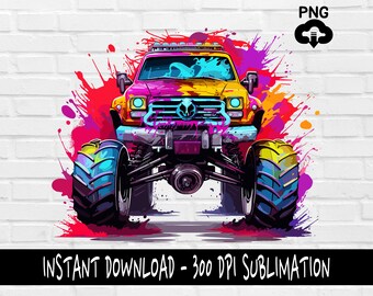 Monster Truck PNG, Monster Truck PNG for Shirt, Tumbler, Mugs and more, Instant Download