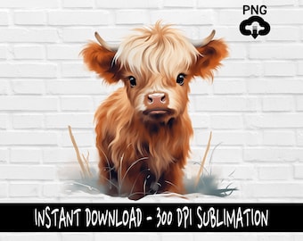 Highland Cow PNG, Highland Cow PNG for Shirt, Tumbler, Mugs and more, Instant Download