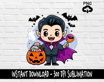 Cute Vampire PNG, Halloween Vampire PNG for Shirt, Tumbler, Mugs and more, Instant Download