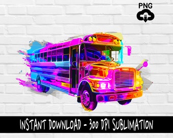 School Bus PNG, School Bus PNG for Shirt, Tumbler, Mugs and more, Instant Download