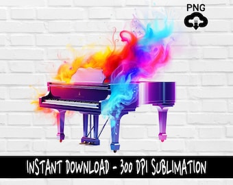 Piano PNG, Piano PNG for Shirt, Tumbler, Mugs and more, Instant Download