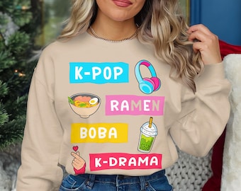 K Pop, Ramen, K Drama, Boba PNG, Headphone, finger heart Digital, K Pop Clipart, K Drama Stickers, Boba Illustration, Ramen Print, Korean