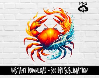 Crab PNG, Crab PNG for Shirt, Tumbler, Mugs and more, Instant Download