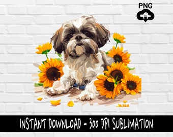 Shih Tzu PNG, Shih Tzu Dog PNG for Shirt, Tumbler, Mugs and more, Instant Download
