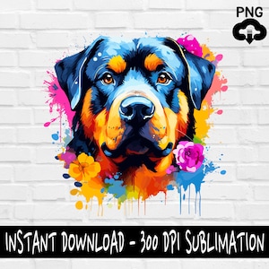Rottweiler PNG, Rottweiler Dog PNG for Shirt, Tumbler, Mugs and more, Instant Download