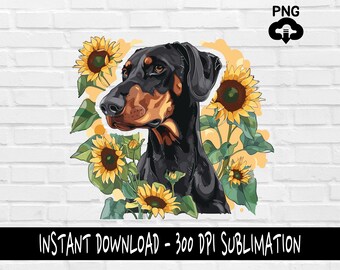 Doberman PNG, Doberman Dog PNG for Shirt, Tumbler, Mugs and more, Instant Download