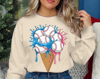 Baseball Ice Cream Cone PNG, Sports Lover Digital Download, Fun Summer Art, Printable Wall Decor, Kids Room Poster, Baseball Artwork