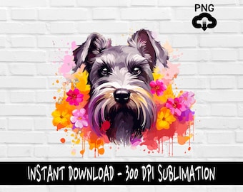 Miniature Schnauzer PNG, Miniature Schnauzer Dog PNG for Shirt, Tumbler, Mugs and more, Instant Download