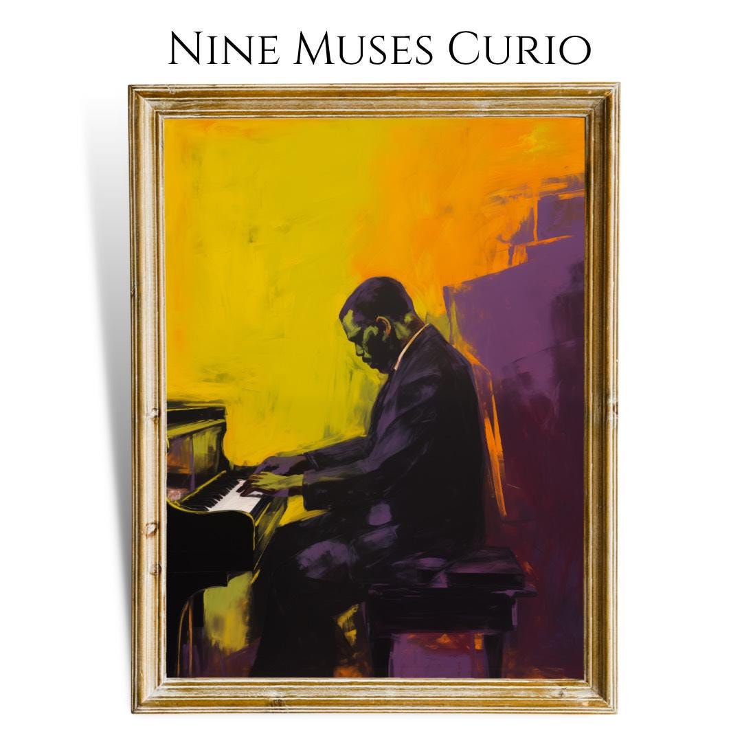 Vintage Pianist Wall Art Music Oil Painting DIGITAL DOWNLOAD Piano Home ...