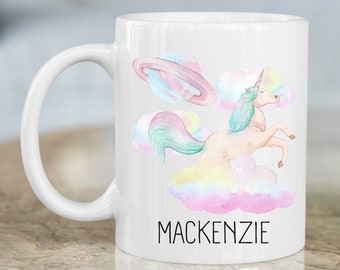 Personalized Unicorn Mug 11oz Unicorn Gift Watercolor Mug Personalized Mug Personalized Gift Custom Mug