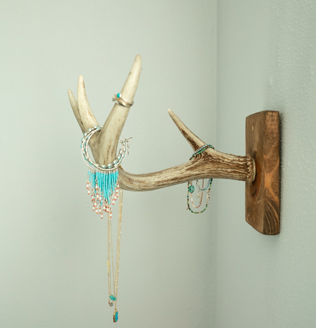 Homemade Deer Antler Jewelry Wall Hanger Decor Front Door Antler Decor