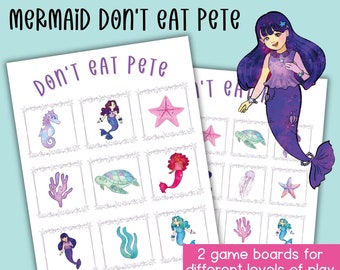 Mermaid Don't Eat Pete Printable Birthday Party Game, Fun Fast Play for Family Game Night, Kid Favorite Fun for All Ages, Digital Download