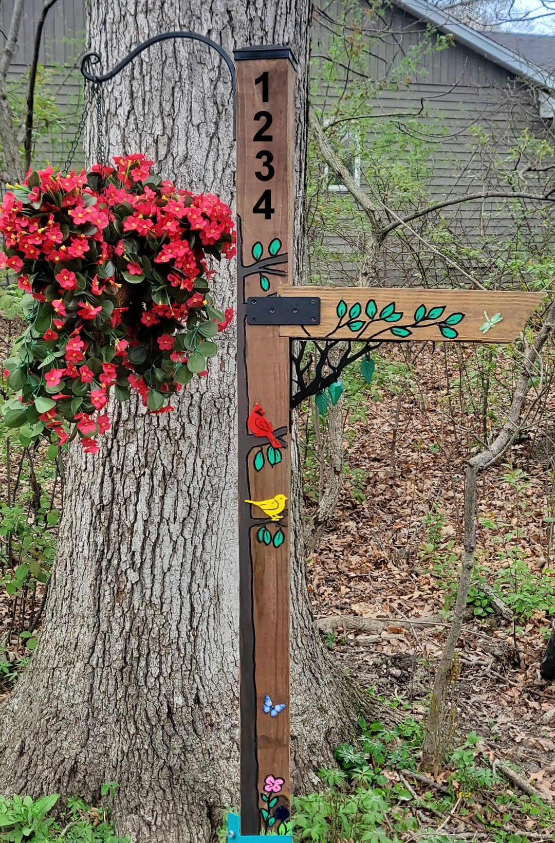 Custom Mailbox Post With Woodland Design - Etsy