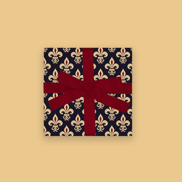 Charming Fleur-de-lis Wrapping Paper - Elegant Vintage New Orleans Inspired Gift Wrap